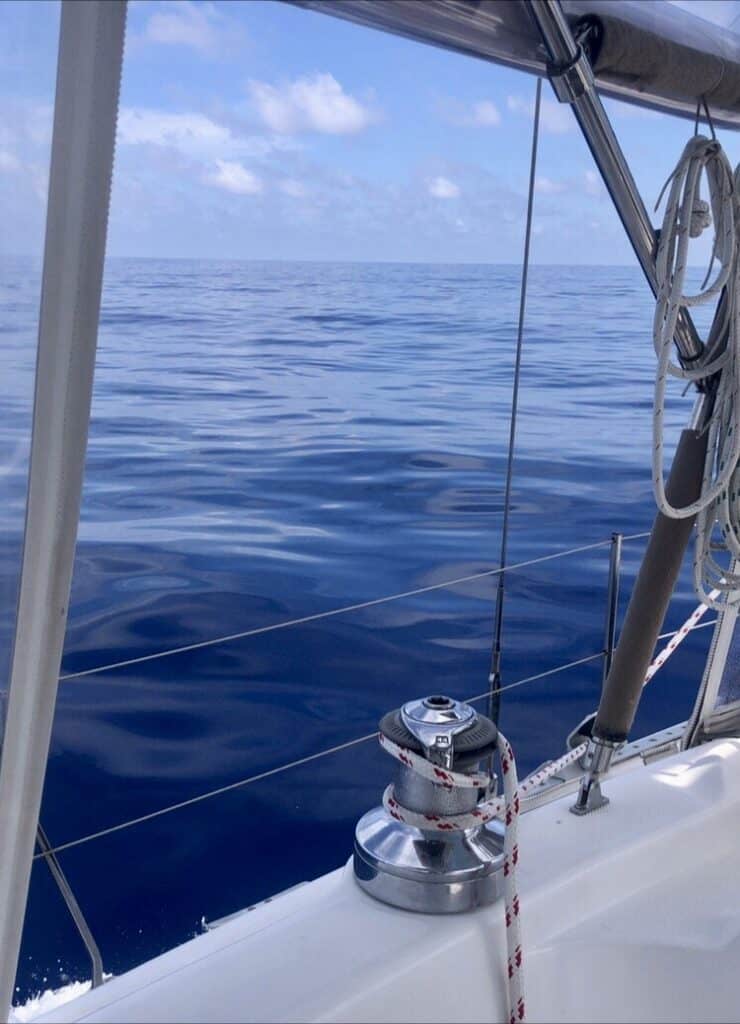 Flat calm seas sailing to the Dominican Republic