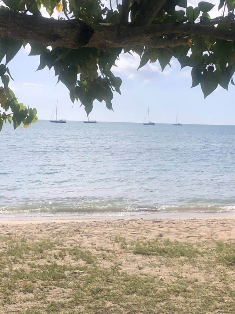 Boqueron anchorage with Pelagia out in the distance.