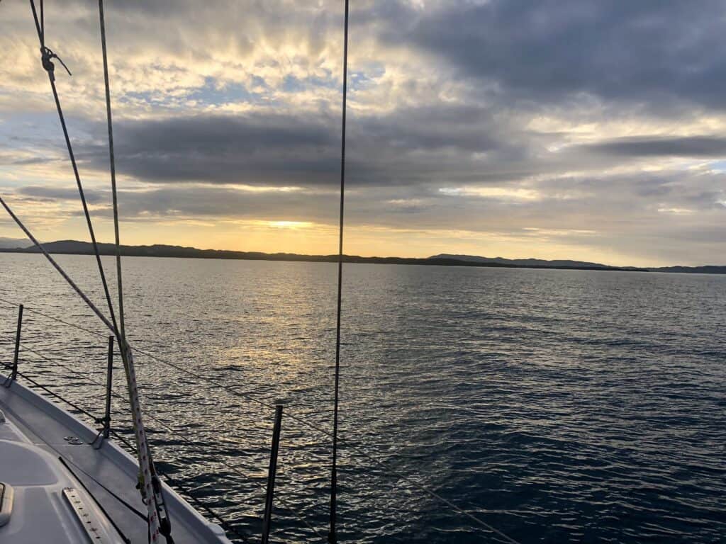 sailing Puerto Rico starts with a sunrise over Puerto Rico as we arrive to Puerto Real