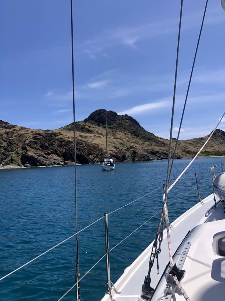 Ile Fourchue Anchorage - calm and sunny day