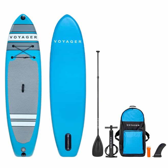 Voyager 10’10” Wood Blue Inflatable Stand-Up Paddleboard Package | by West Marine